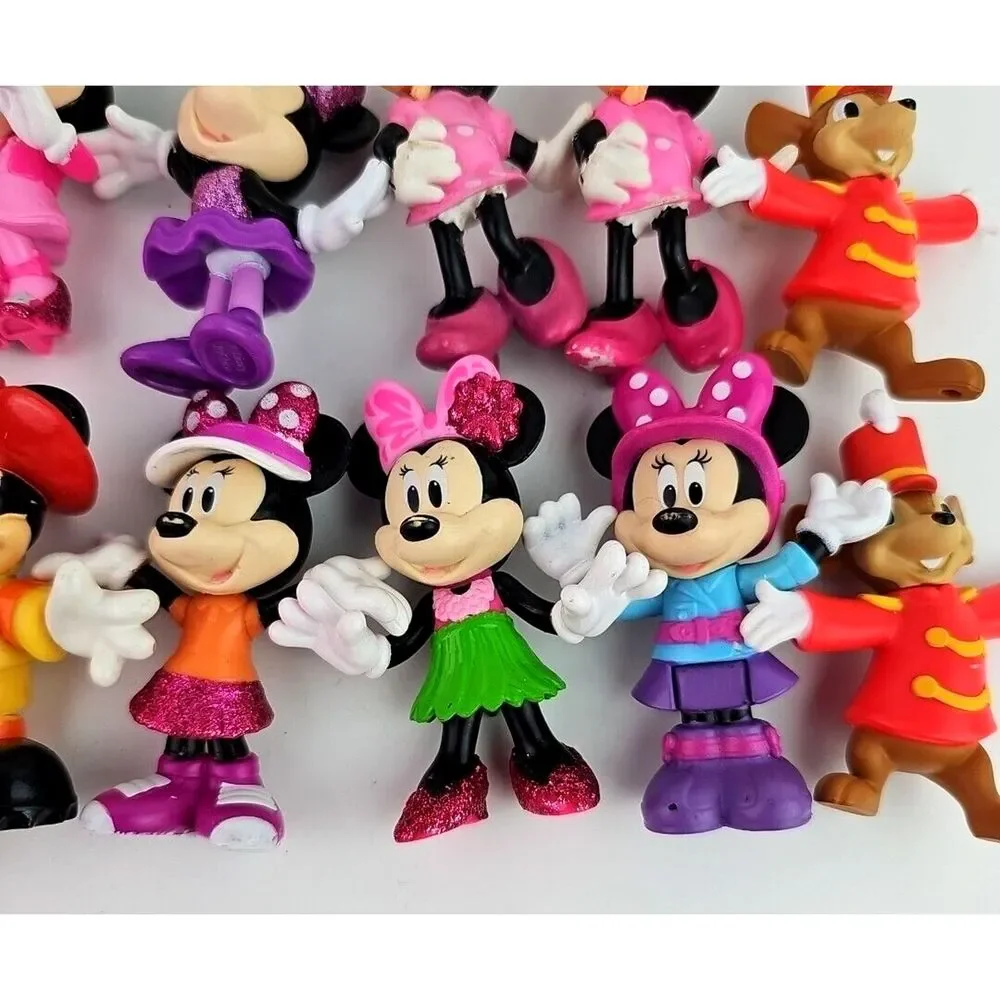 Vintage Disney Mickey Minnie Mouse Mini Figures Toy Soldier Lot Cake Toppers